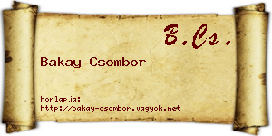 Bakay Csombor névjegykártya